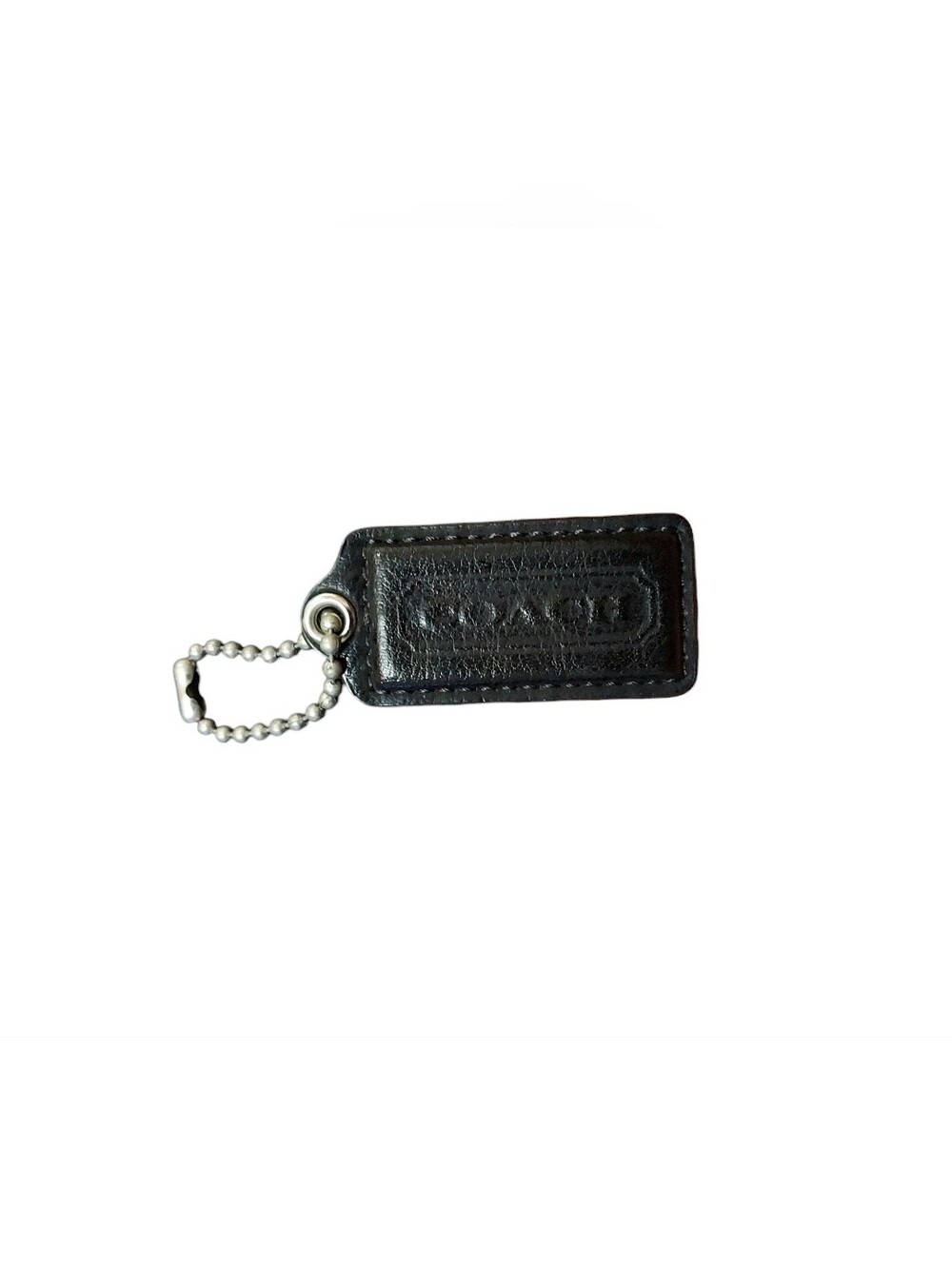 Coach Vintage Expresso Leather Hangtag With Silvertone HW Like New 2.25" X 1"